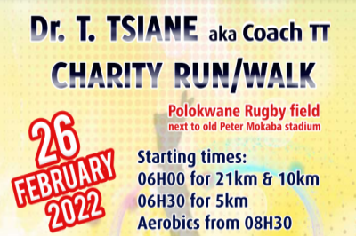 Dr. T. TSIANE aka Coach TT Charity Run/Walk