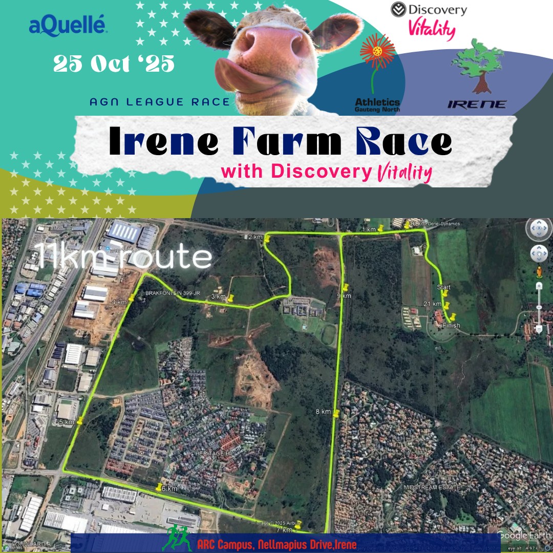 Irene Farm Race with Discovery Vitality 11km Race Route Map
